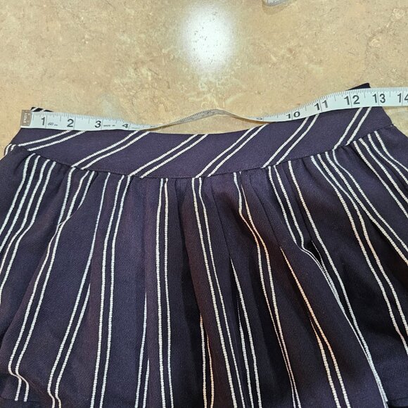 Women's Anthropologie Maeve Nubby Stripes‎ Skirt Navy Blue White Pockets Size 2P - Picture 3 of 7